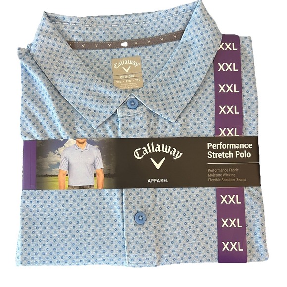 Callaway Other - NWT Callaway Men's Performance Stretch Polo Shirt XXL Blue Regatta Short Sleeve